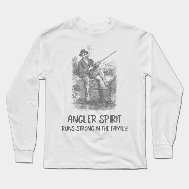 Angler Spirit Runs Strong in the Family Sport Fishing Long Sleeve T-Shirt by Distinkt